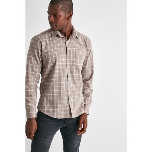 Trendyol Beige Men's Plaid Button Collar Slim Fit Shirt Trendyol S Factcool