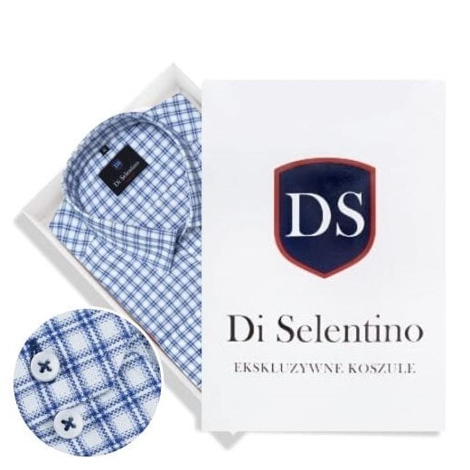Koszula męska Di Selentino z długim rękawem z kołnierzykiem button down 