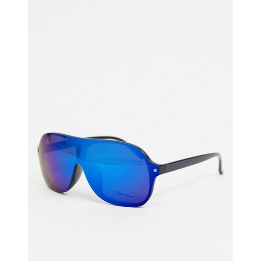 Jeepers Peepers – Czarne okrągłe okulary przeciwsłoneczne z niebieskimi soczewkami-Czarny Jeepers Peepers No Size Asos Poland