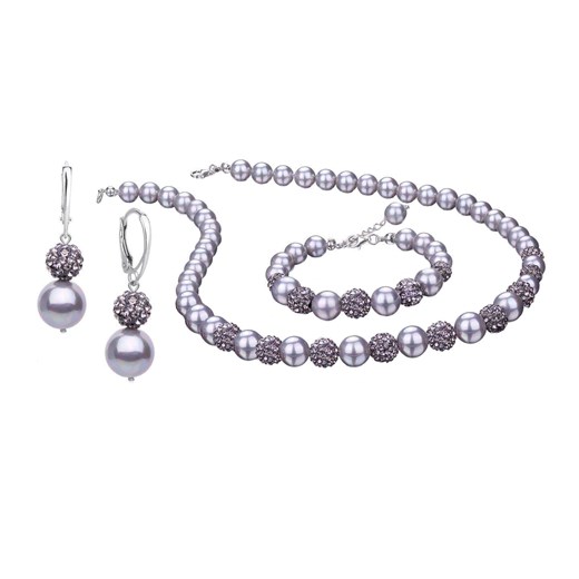 Komplet biżuterii perły i kryształy oraz srebro 925 promocja coccola.pl