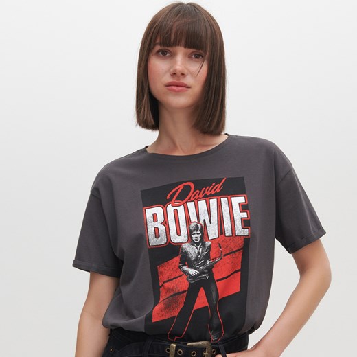 Reserved - T-shirt David Bowie - Szary Reserved XS okazja Reserved
