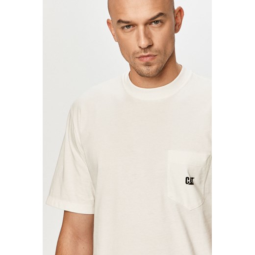 T-shirt męski Caterpillar biały z krótkim rękawem 