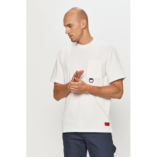 T-shirt męski Caterpillar biały z krótkimi rękawami 