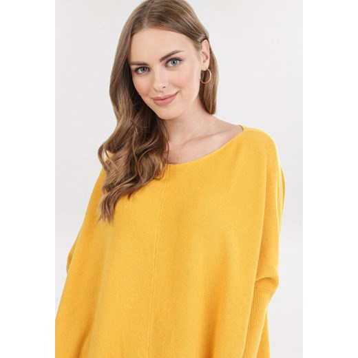 Żółty Sweter Orineva M/L promocja Born2be Odzież