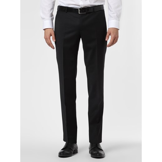 Joop Męskie spodnie od garnituru modułowego Mężczyźni Slim Fit Wełna czarny jednolity ze sklepu vangraaf w kategorii Spodnie męskie - zdjęcie 100652661