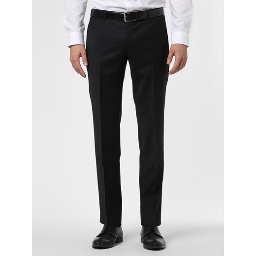 JOOP! Męskie spodnie od garnituru modułowego Mężczyźni Slim Fit Wełna czarny jednolity ze sklepu vangraaf w kategorii Spodnie męskie - zdjęcie 100652661