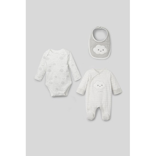 C&A Zestaw niemowlęcy ze śpioszkami-bawełna bio-3 części, Biały, Rozmiar: 50 Baby Club 68 C&A