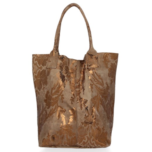 Vittoria Gotti shopper bag zamszowa brązowa duża 
