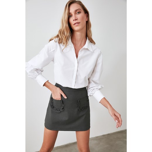 Trendyol Grey Pocket Detailed Skirt Trendyol 38 Factcool