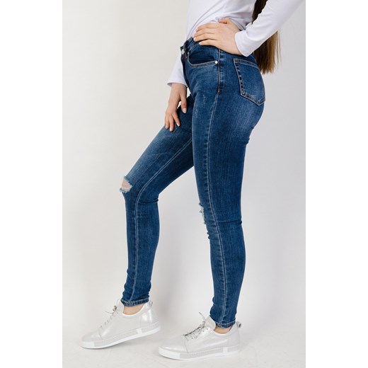 Spodnie jeansowe skinny z przetarciami Olika S wyprzedaż olika.com.pl