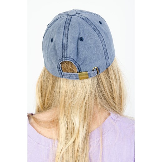 NIEBIESKA DEKATYZOWANA CZAPKA Z DASZKIEM Olika uniwersalny olika.com.pl wyprzedaż