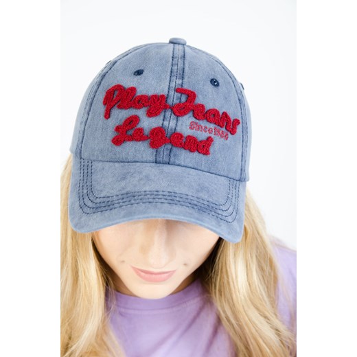 NIEBIESKA DEKATYZOWANA CZAPKA Z DASZKIEM Olika uniwersalny promocyjna cena olika.com.pl