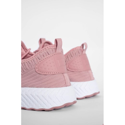 Buty sportowe damskie różowe ORSAY sneakersy ze skóry ekologicznej sznurowane 