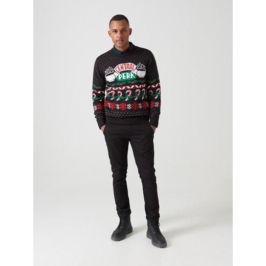 Cropp - Świąteczny sweter Friends - Czarny Cropp L Cropp