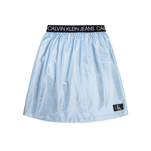 Calvin Klein Jeans Spódnica Metallic Foil IG0IG00415 Niebieski Regular Fit 10 wyprzedaż MODIVO