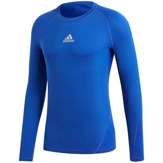 T-shirt męski Adidas na jesień niebieski z długim rękawem 