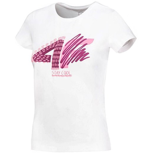 Koszulka dla dziewczynki 4F biała HJZ20 JTSD003 10S okazja Bagażownia.pl