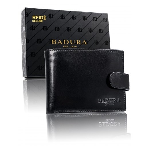 BADURA portfel meski skórzany cienki slim RFID 99120 Skorzany