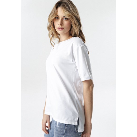 Biały T-shirt Crialacia XL okazja Born2be Odzież