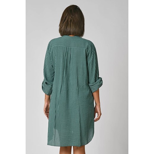 Sukienka zielona Plus Size Company na co dzień mini koszulowa z długim rękawem 