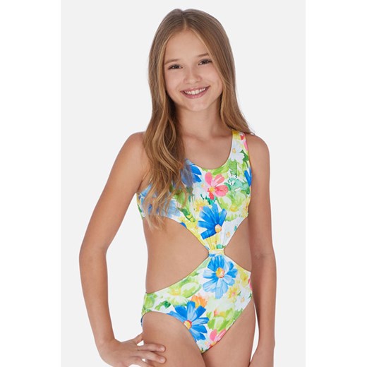 Jednoczęściowy dziewczęcy kostium kąpielowy Tropical wielokolorowa 16 okazyjna cena Astratex