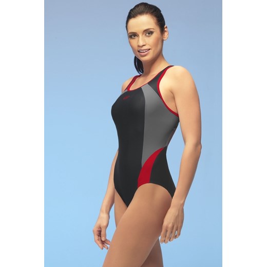 Damski kostium kąpielowy Alinka2 jednoczęściowy czarno-czerwony Gwinner 42 Astratex
