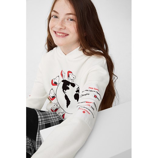 C&A Snoopy-bluza w bożonarodzeniowym stylu, Biały, Rozmiar: 122/128 158/164 C&A