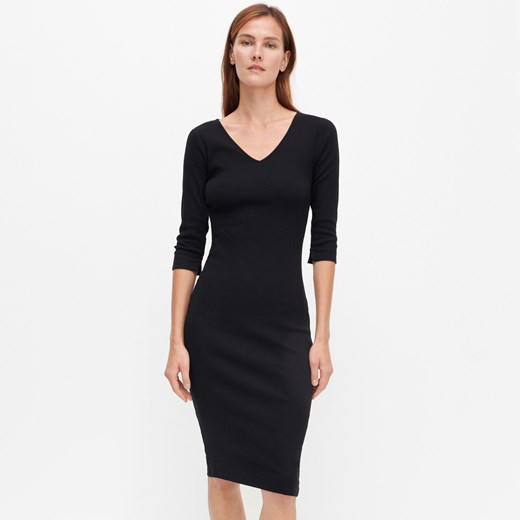 Reserved - Dopasowana sukienka z bawełny organicznej - Czarny Reserved L Reserved