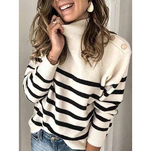 SWETER W PASKI CAROLEANA biały Elegrina L Elegrina