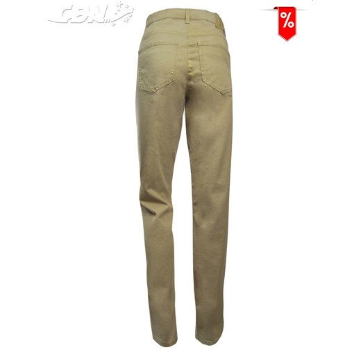 Bawełniane spodnie w kolorze beżowym ze złotą poświatą 46 sklepcdn.pl okazyjna cena