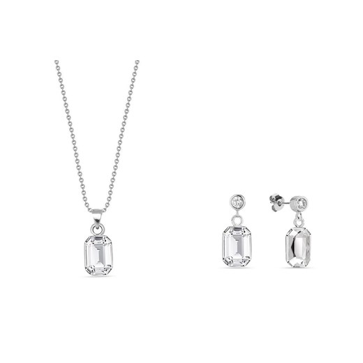 srebrny komplet biżuterii - kolczyki i naszyjnik z kryształem Swarovski® Irbis.style Uniwersalny irbis.style okazja