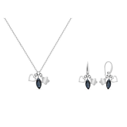 srebrny komplet biżuterii - kolczyki i naszyjnik z kryształem Swarovski® Irbis.style Uniwersalny okazyjna cena irbis.style