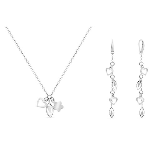srebrny komplet biżuterii - kolczyki i naszyjnik z kryształem Swarovski® Irbis.style Uniwersalny okazja irbis.style