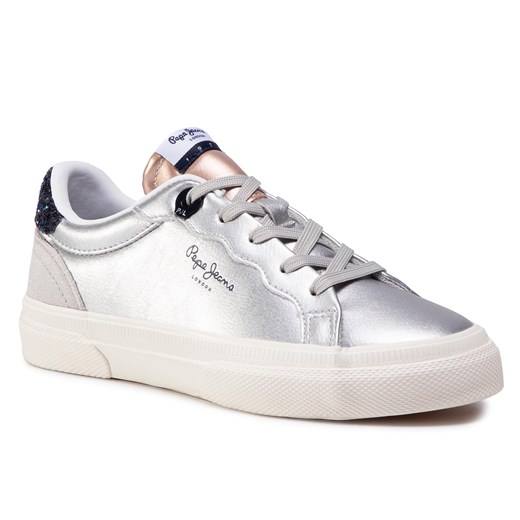 Sneakersy PEPE JEANS - Kenton Classic Girl PGS30474  Silver 934 Pepe Jeans 34 eobuwie.pl