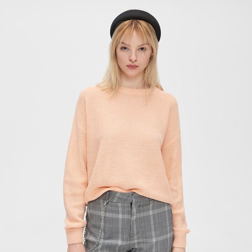 Cropp - Sweter o drobnym splocie - Różowy Cropp XL Cropp okazja
