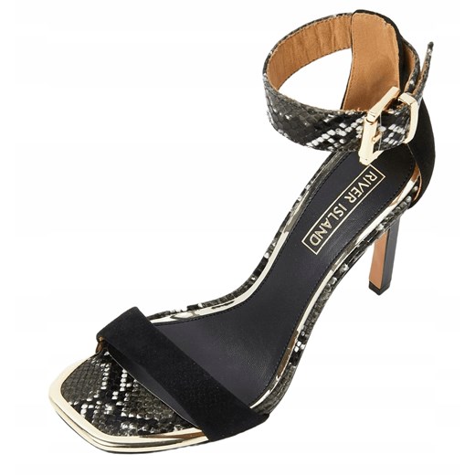 RIVER ISLAND CZARNE SANDAŁY NA SZPILCE 42 42 River Island 37 okazja OFF&OFF