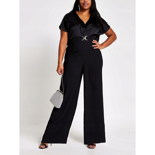 RI PLUS CZARNY ELEGANCKI KOMBINEZON 50 River Island 44 okazja OFF&OFF