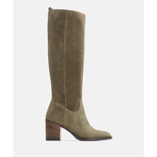 Kozaki damskie Kazar na zamek z cholewką przed kolano 