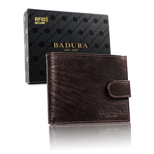 BADURA portfel męski skórzany ochrona RFID 99062 Skorzany