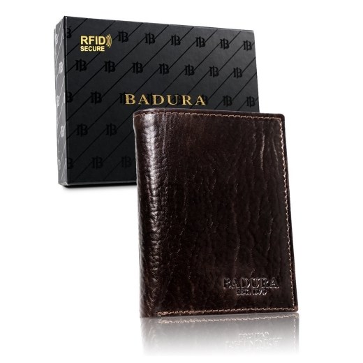 BADURA portfel męski skórzany ochrona RFID 99083 Skorzany