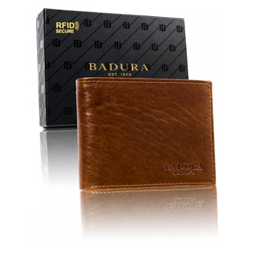 BADURA portfel męski skórzany ochrona RFID 99067 Skorzany