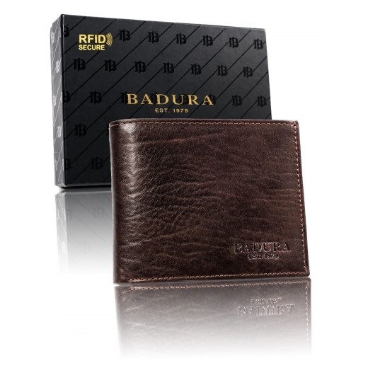 BADURA portfel męski skórzany ochrona RFID 99059 Skorzany