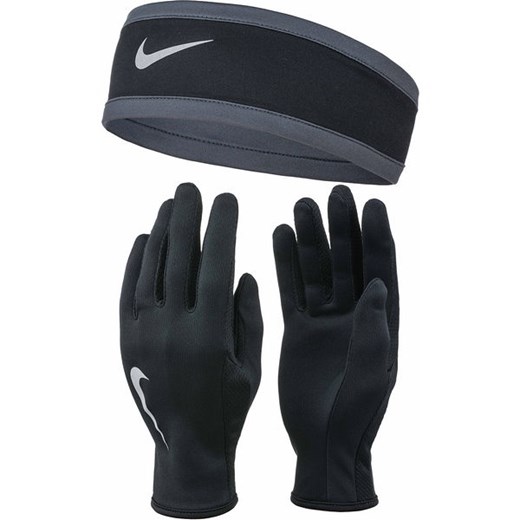 Zestaw biegowy: rękawiczki i opaska Running Dry Womens Nike (czarny) Nike M/L okazja SPORT-SHOP.pl