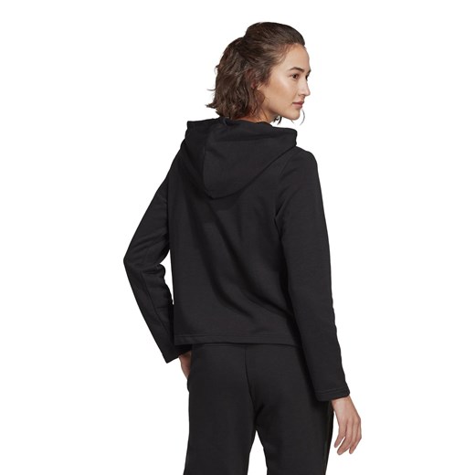 Bluza damska czarna Adidas sportowa krótka 