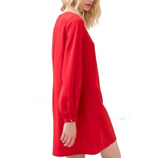 Czerwona sukienka Fracomina z długimi rękawami mini 