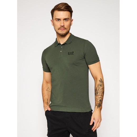 Emporio Armani t-shirt męski zielony z krótkimi rękawami 