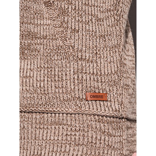 Sweter męski Ombre brązowy casual 