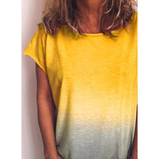Sandbella bluzka damska żółta z krótkimi rękawami 