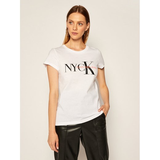 Calvin Klein Jeans T-Shirt Nyck Classic J20J214238 Biały Regular Fit L wyprzedaż MODIVO