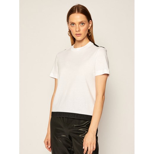 Calvin Klein Jeans T-Shirt J20J214147 Biały Regular Fit XS okazyjna cena MODIVO